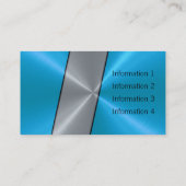 Silver en Blue Luxury Metallic Visitekaartje (Achterkant)