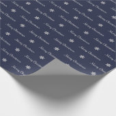 Silver- en Blue-Merry-kerstakelpapier Cadeaupapier (Hoek)