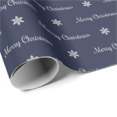 Silver- en Blue-Merry-kerstakelpapier Cadeaupapier (Rol Hoek)