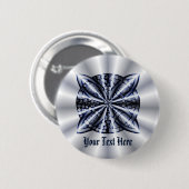 Silver en Blue Metallic Celtic Knot Original Art Ronde Button 5,7 Cm (Voorkant /achterkant)
