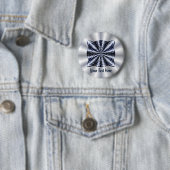 Silver en Blue Metallic Celtic Knot Original Art Ronde Button 5,7 Cm (In situ)