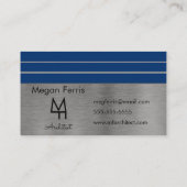 Silver- en Blue-minimalistisch Visitekaartje (Achterkant)
