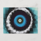 Silver en Blue Trippy Psychedelic Fractal Briefkaart (Voorkant)
