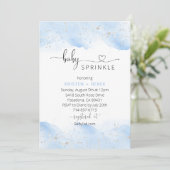Silver en Blue Waterverf Baby shower Sprinkle Kaart (Staand voorkant)