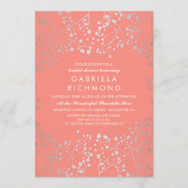 Silver en Blush Baby's Breath-Vrijgezellenfeest Kaart