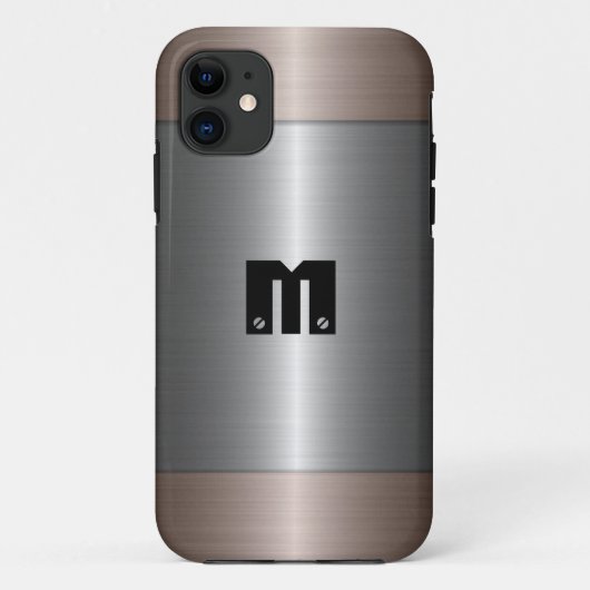 Silver en Bronze Roestvrij staal Metaal Case-Mate iPhone Case (Achterkant)