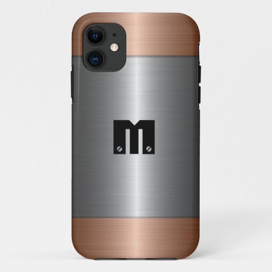 Silver en Bronze Roestvrij staal Metaal Case-Mate iPhone Case (Achterkant)