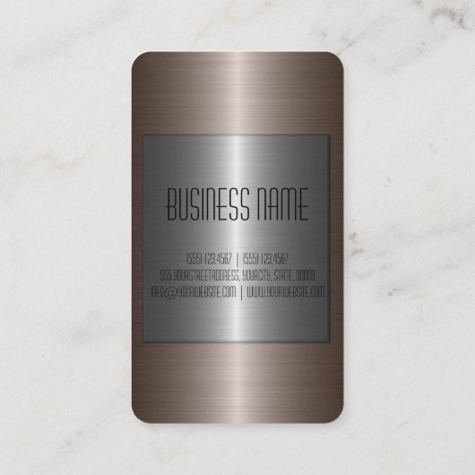 Silver en Bronze Roestvrij staal Metaal Visitekaartje (Achterkant)