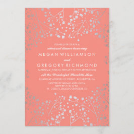 Silver en Coral Baby's Breath Repetitie Diner Kaart