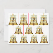 Silver en Gold Bells kerstkaart Notitiekaartje (Voorkant)