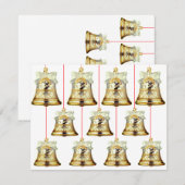 Silver en Gold Bells kerstkaart Notitiekaartje (Voorkant / Achterkant)