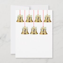Silver en Gold Bells kerstkaart Notitiekaartje