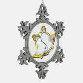 Silver en Gold Bells Kerstmis Tin Sneeuwvlok Ornament (Links)