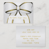 Silver en Gold Big Bow Cadeau Kaart Certificaten (Voorkant / Achterkant)