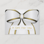 Silver en Gold Big Bow Cadeau Kaart Certificaten (Voorkant)