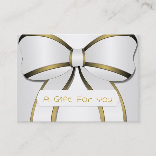 Silver en Gold Big Bow Cadeau Kaart Certificaten (Voorkant)