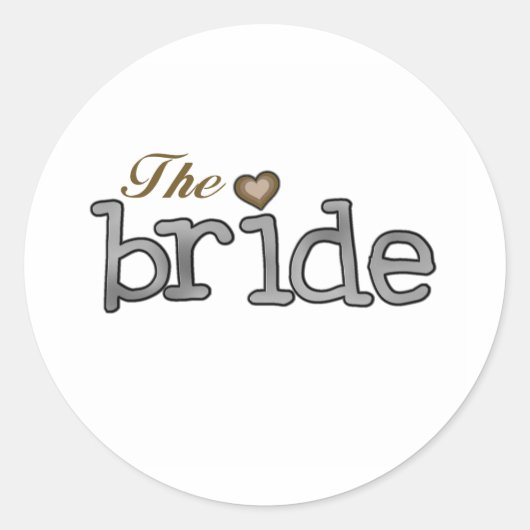 Silver en Gold Bride Ronde Sticker (Voorkant)