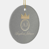 Silver en Gold Crown, met kerst op jaarbasis Keramisch Ornament (Rechts)