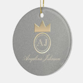 Silver en Gold Crown, met kerst op jaarbasis Keramisch Ornament (Links)