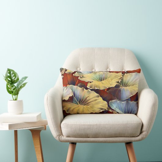 Silver en Gold Elephant Ear Plant Leaves Pattern Kussen (Stoel)