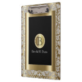 Silver en Gold Floral Monogram Damask Klembord (Links)