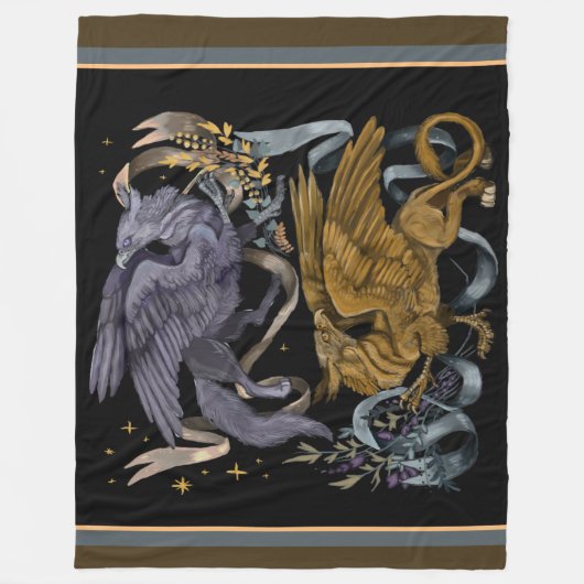 Silver en Gold Griffin Fleece Deken (Voorkant)