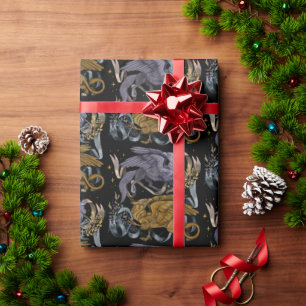 Silver en Gold Griffin Pattern Cadeaupapier