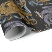Silver en Gold Griffin Pattern Cadeaupapier (Rol Hoek)