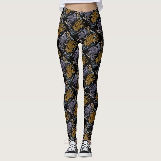Silver en Gold Griffin Pattern Leggings (Voorkant)