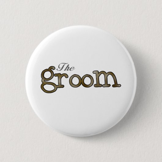 Silver en Gold Groom  Ronde Button 5,7 Cm (Voorkant)