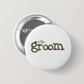 Silver en Gold Groom  Ronde Button 5,7 Cm (Voorkant /achterkant)