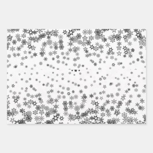 Silver en Gold Harlequin Snowflakes Stars Inpakpapier Vel (Voorkant)