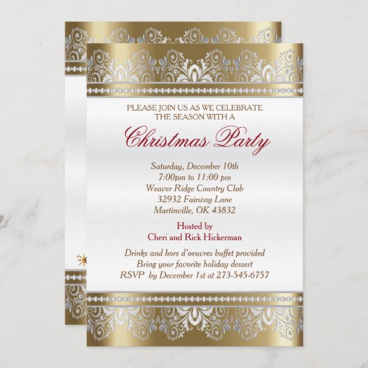 Silver- en Gold-kerstvakantieboom Kaart (Voorkant / Achterkant)