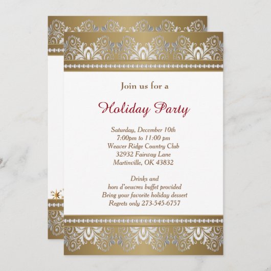 Silver- en Gold-kerstvakantieboom Kaart (Voorkant / Achterkant)