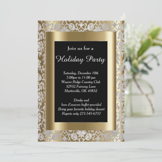 Silver- en Gold-kerstvakantieboom Kaart (Staand voorkant)