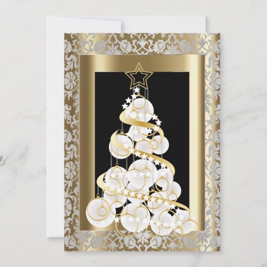 Silver- en Gold-kerstvakantieboom Kaart (Achterkant)