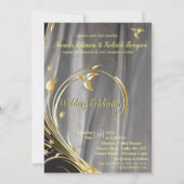 Silver- en Gold Leaf Wedding Kaart (Voorkant)