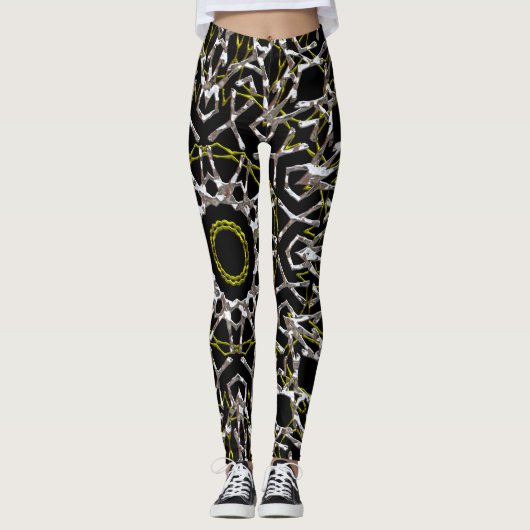 Silver- en Gold Mandala-Leggings Leggings (Voorkant)