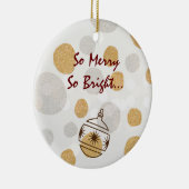 Silver en Gold Merry Keramisch Ornament (Rechts)