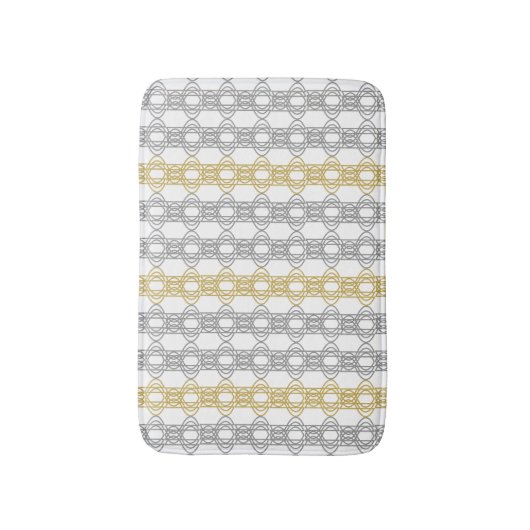 Silver en Gold Pattern Bath Mat (Voorkant Verticaal)