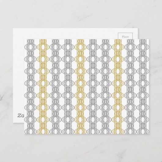 Silver en Gold Pattern Briefkaart (Voorkant / Achterkant)