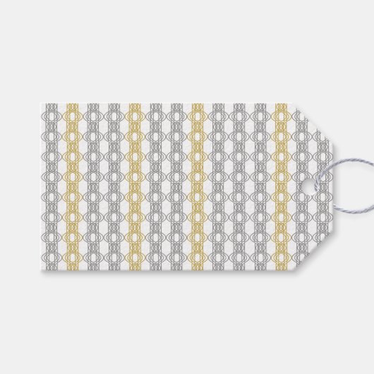 Silver en Gold Pattern Cadeaulabel (Voorkant (Horizontaal))