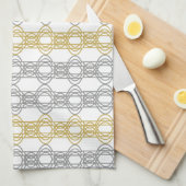 Silver- en Gold Pattern-handdoek Theedoek (Quarter Fold)