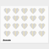 Silver en Gold Pattern Hart Sticker (Vel)