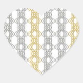 Silver en Gold Pattern Hart Sticker (Voorkant)