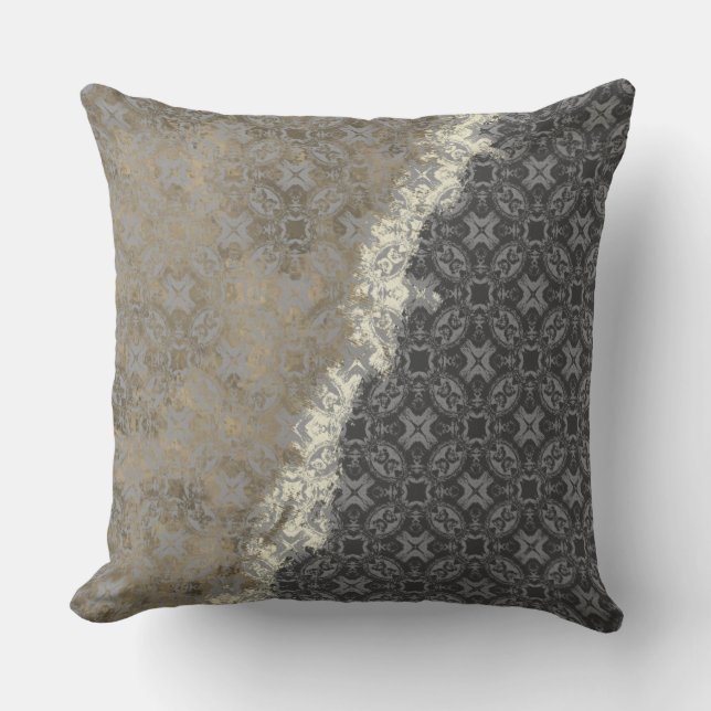 Silver en Gold  Pattern Kussen (Voorkant)