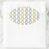 Silver en Gold Pattern Ovale Sticker (Tas)