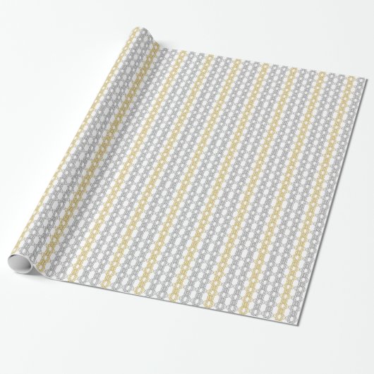 Silver- en Gold Pattern-pakpapier Cadeaupapier (Uitgerold)