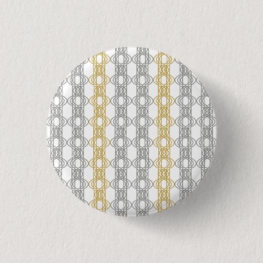 Silver en Gold Pattern Ronde Button 3,2 Cm (Voorkant)
