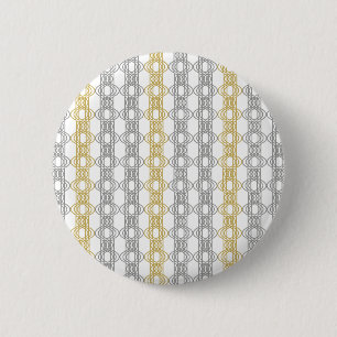 Silver en Gold Pattern Ronde Button 5,7 Cm